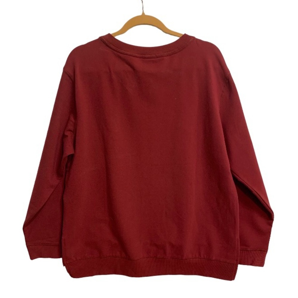 SWEATSHIRT Green Tea Women’s Burgundy WINE O CLOCK Long Sleeve Sweatshirt - Picture 5 of 10